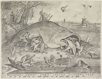Big fish eat the small fish, engraved by Pieter van der Heyden, 1557 by Pieter The Elder after Brueghel