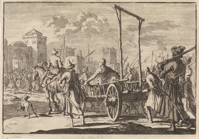 Arrival of Stepan Razin and His Brother Frol in an Iron Cage in Moscow, 1671 by Pieter Van der Aa