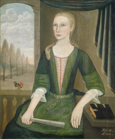 Young Lady with a Fan, 1737 by Pieter Vanderlyn