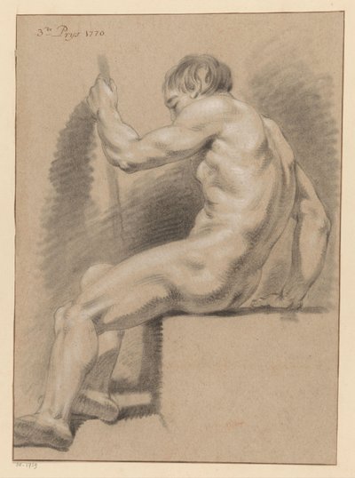 Seated Male Nude, Seen from the Side (3rd Prize 1770) by Pieter Wagenaar (II)