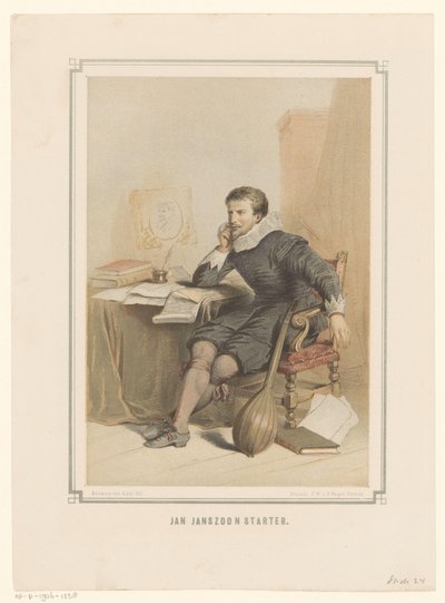 Jan Janszoon Starter at His Writing Desk by Pieter Wilhelmus van de Weijer