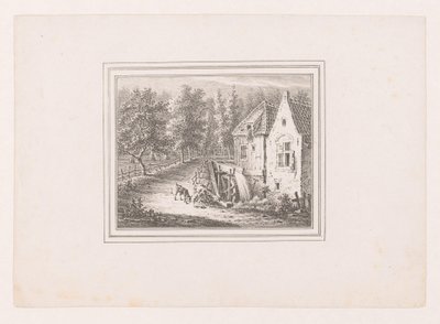 Landscape with Watermill and a Grazing Goat on a Rope by Pieter de Goeje
