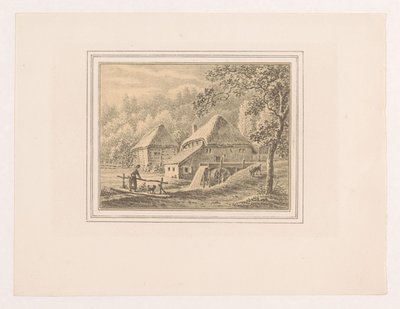 Landscape with Watermill and Barn by Pieter de Goeje