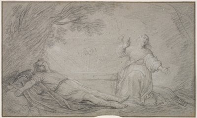 A Mythological Scene of a Woman Mourning a Young Man