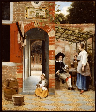 Courtyard of a House in Delft by Pieter de Hooch