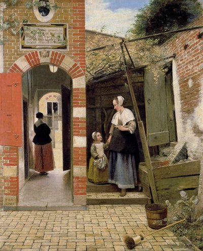 Courtyard of a House in Delft, 1658 by Pieter de Hooch