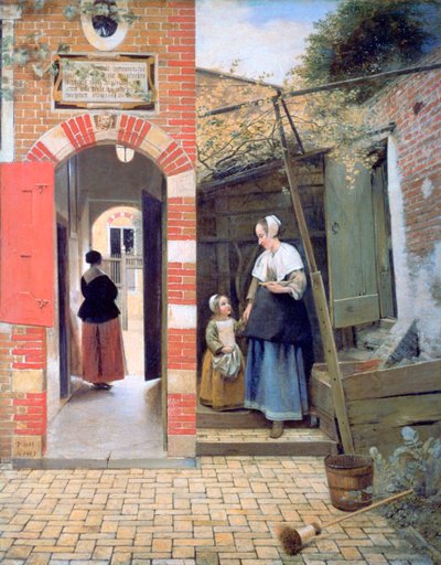 Courtyard of a House in Delft, 1658 by Pieter de Hooch