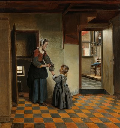 Woman with a Child in a Pantry, c. 1656-60 by Pieter de Hooch