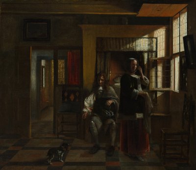 Interior with a Young Couple by Pieter de Hooch