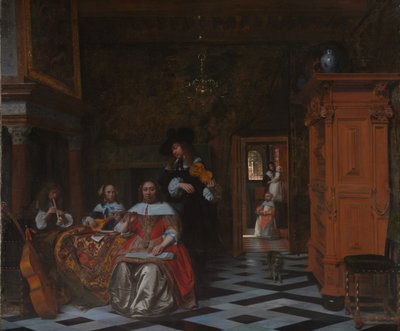 Portrait of a Family Playing Music by Pieter de Hooch