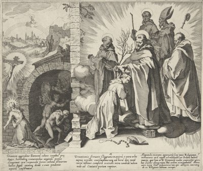 Catherine Praying / Vision of Catherine / Catherine Becomes a Dominican by Pieter de Jode (I)