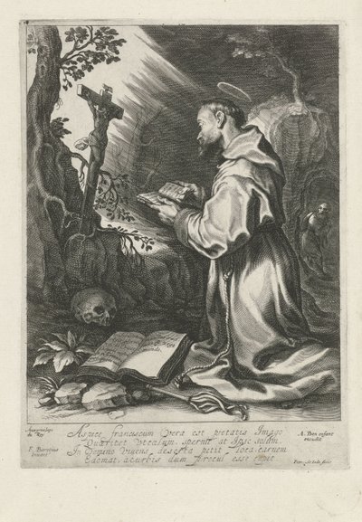 Saint Francis Kneeling before Crucifix by Pieter de Jode (I)