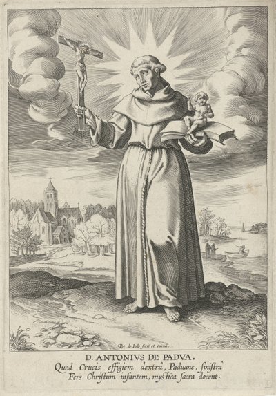 Landscape with Saint Anthony of Padua by Pieter de Jode (I)