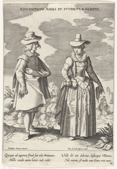 Couple Dressed in English Fashion, ca. 1610 by Pieter de Jode (I)