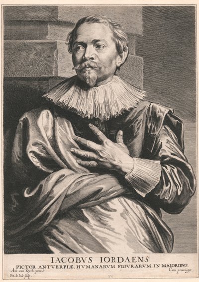 Jacobus Jordaens, Pictor Antuerpiae, Humanarum Figurarum, in Majoribus by Pieter de Jode