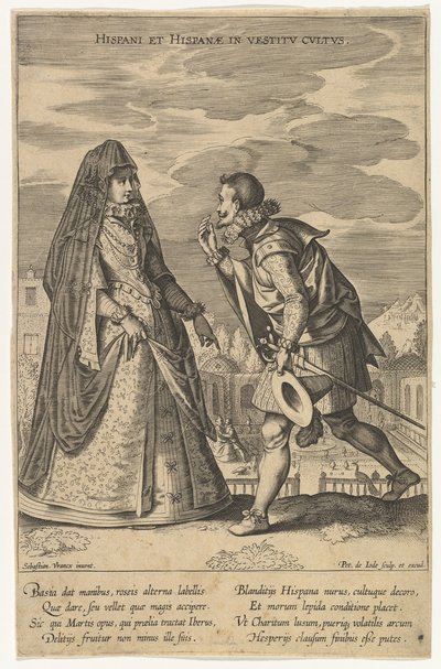 Hispani et Hispanae in Vestitu Cultus, from Fashions of Different Nations by Pieter de Jode I