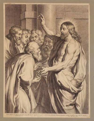 Christ Handing the Keys to Peter by Pieter de Jode I