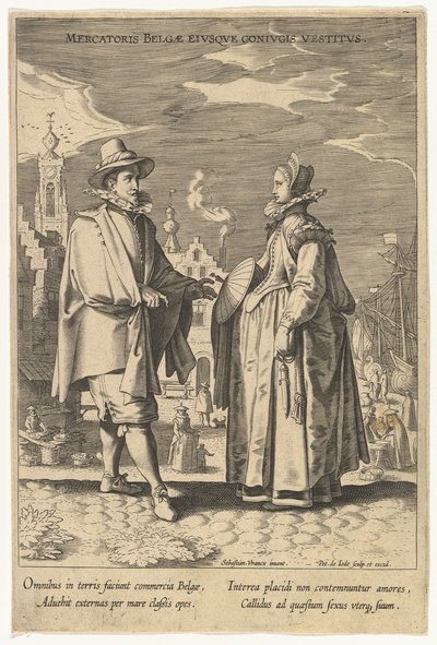 Mercatoris Belgae Eiusque Coniugis Vestitus, from Fashions of Different Nations by Pieter de Jode I