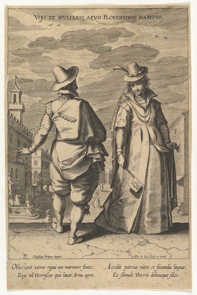 Viri et Mulieris apud Florentinos Habitus, from Fashions of Different Nations by Pieter de Jode I