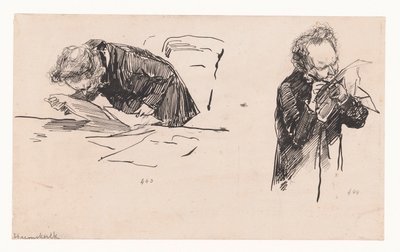 Two Sketches of Minister Heemskerck in the House of Representatives by Pieter de Josselin