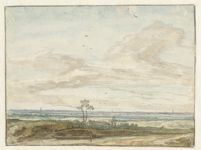 Wide Landscape with a Road Along a Canal by Pieter de Molijn