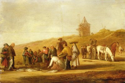 Fishermen Selling their Catch on the Beach by Pieter de Neyn