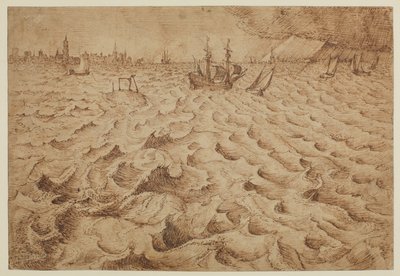 A Storm on the River Schelde with a View of Antwerp by Pieter Bruegel the Elder