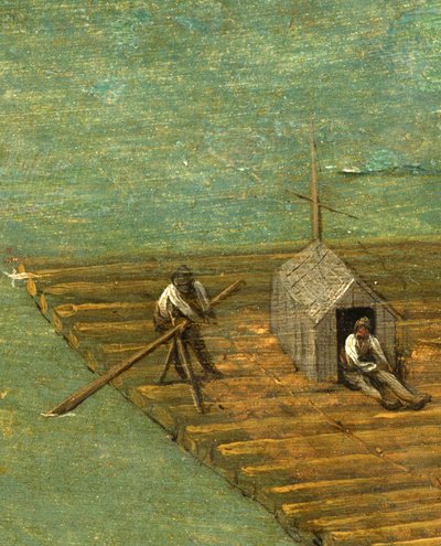 Raft (detail) from Tower of Babel by Pieter the Elder Bruegel