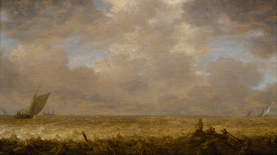 A Shallow Sea with Fishing Boats, c.1640 by Pieter the Elder Mulier