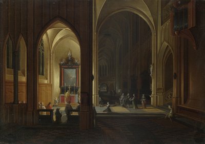 An Evening Service in a Church by Pieter the Elder Neeffs