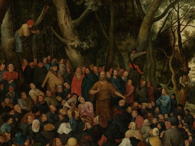 St. John Preaching to the Crowd (detail) by Pieter the Younger (after) Brueghel
