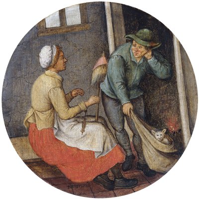 A Proverb - Letting the Cat out of the Bag by Pieter Brueghel the Younger