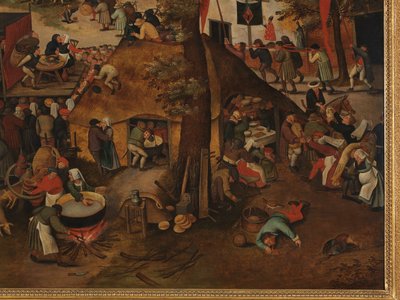A Village Festival, With a Theatrical Performance and a Procession in Honour of St Hubert and St Anthony by Pieter Brueghel the Younger