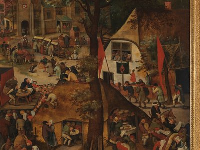 A Village Festival, With a Theatrical Performance and a Procession in Honour of St Hubert and St Anthony by Pieter Brueghel the Younger