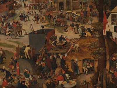 A Village Festival, With a Theatrical Performance and a Procession in Honour of St Hubert and St Anthony by Pieter Brueghel the Younger