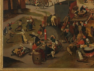 A Village Festival, With a Theatrical Performance and a Procession in Honour of St Hubert and St Anthony by Pieter Brueghel the Younger