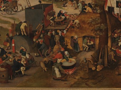 A Village Festival, With a Theatrical Performance and a Procession in Honour of St Hubert and St Anthony by Pieter Brueghel the Younger