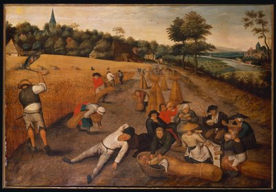 Summer: Harvesters Working and Eating in a Cornfield by Pieter Brueghel the Younger
