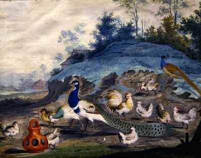 Exotic birds in a picturesque landscape by Pieter the Younger Holsteyn