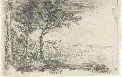 Landscape with Two Trees by Pieter van Laer