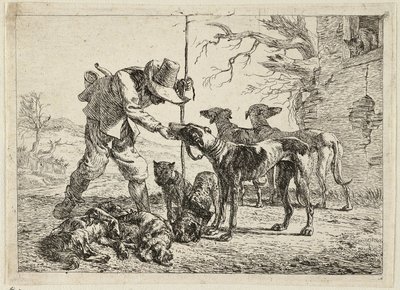 Hunter with Seven Dogs by Pieter van Laer