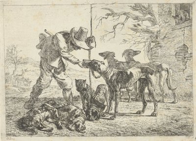 Hunter with Seven Dogs by Pieter van Laer