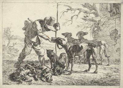 Hunter with Seven Dogs by Pieter van Laer