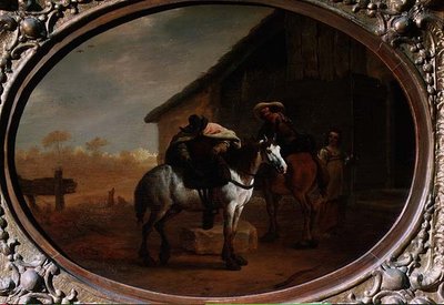 Travellers Leaving an Inn by Pieter van Laer