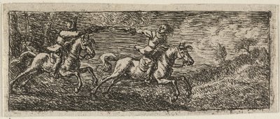 Two Horsemen Fighting by Pieter van Laer