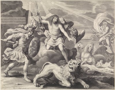 Promotional Print with Allegorical Representation of Louis XIV as Jupiter, 1659 by Pieter van Schuppen