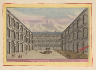 View of the Courtyard of One of the Monasteries in the Escorial by Pieter van den Berge