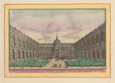 View of the Courtyard of the Great Monastery in the Escorial by Pieter van den Berge
