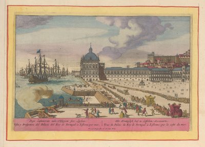 View of the Royal Palace in Lisbon and the Forecourt with People by Pieter van den Berge