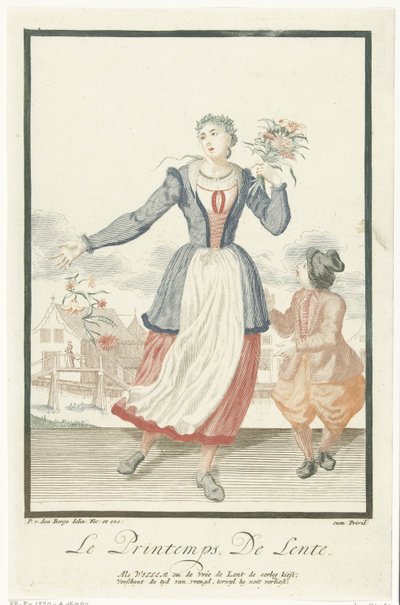 Young Woman with a Bouquet of Flowers (Spring / The Four Seasons series) by Pieter van den Berge